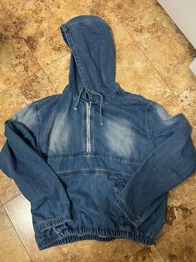Denim Blue Hooded Shirt